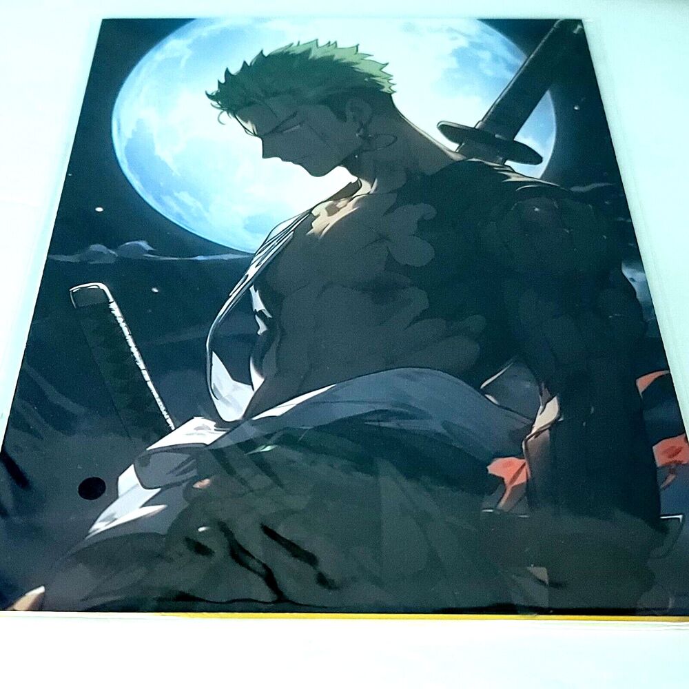 Zoro Moonlight #030 One Piece Double-sided Art Board Size A4 8" x 11" Waifu Card